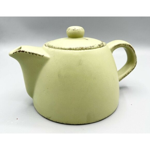 DesignPac Inc Green Stoneware Teapot Matte Finish Ceramic 4.5” Spring Decor - Picture 2 of 8